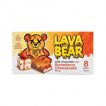 Lava Bear Milk Chocolate with Strawberry Cheesecake Filling 100g