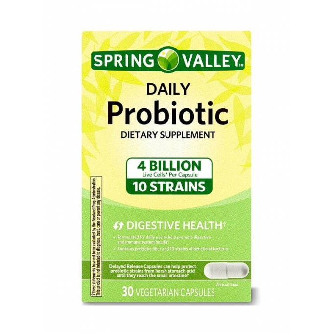 Spring Valley Daily Probiotic 4 Billion 30 Vegetarian Capsules 