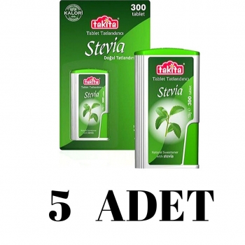 Takita Stevia Tablet Tatlandırıcı 300 Tablet  × 5 Paket