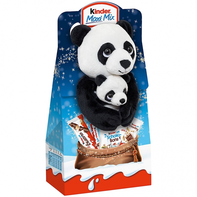 Kinder Maxi Mix Christmas Chocolate Selection with Plush Panda 133g