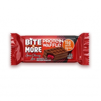 Bite & More Protein Waffle with Sour Cherry Cream Filling 55g