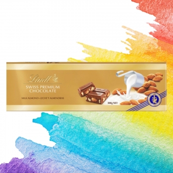 Lindt Swiss Kavrulmuş Bütün Bademli  () Sütlü Çikolata 300 g