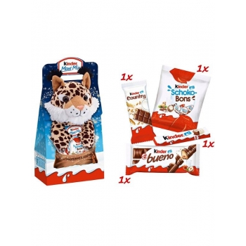 Kinder Maxi Mix 4 Farklı Çikolata Kutusu Leopar Peluş 133g