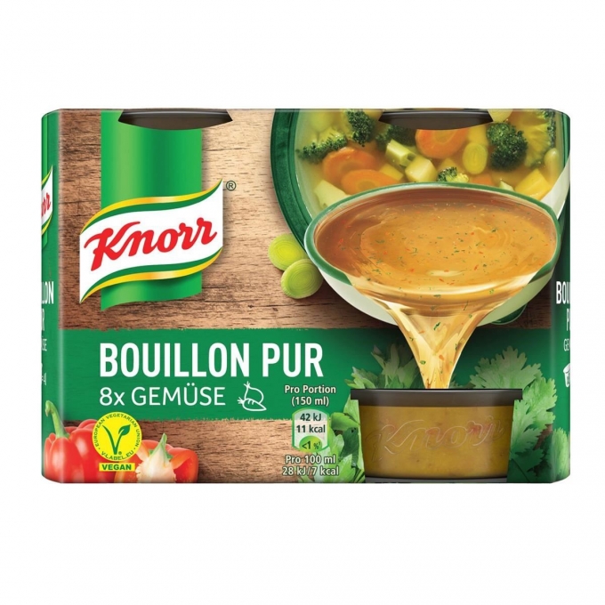Knorr Bouillon Pur Gemüse Sebze Bulyon 8x 28g=224g