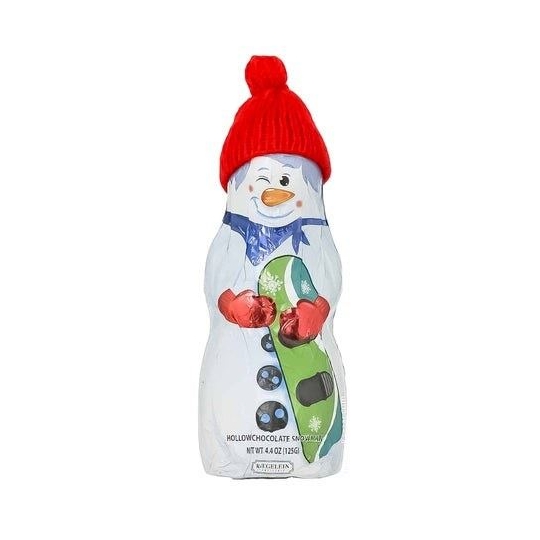 Riegelein Red Cap Snowman Hollow Milk Chocolate 125g