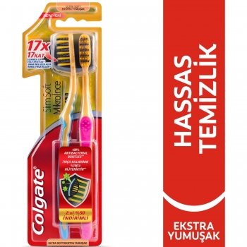 Colgate Mikro İnce gold Diş Fırçası Ekstra Yumuşak 1+1