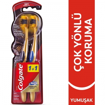 Colgate 360° Charcoal Gold 1+1 Diş Fırçası Soft