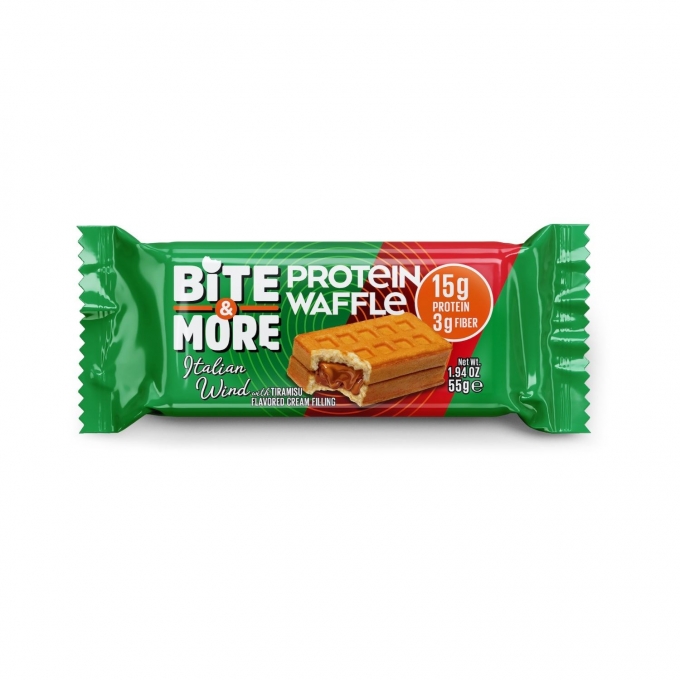 Bite & More Protein Waffle with Tiramisu Flavored Cream Filling 55g