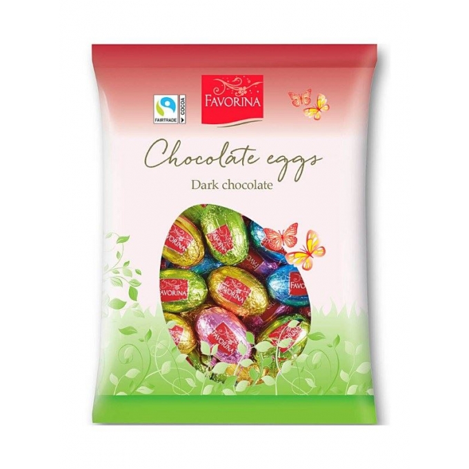 Favorina Renkli Yumurta Figürlü Bitter Paskalya Çikolatası 200 g