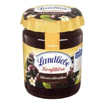 Landliebe Konfituere Schwarzkirschen (Black Cherries Jam) 200g/