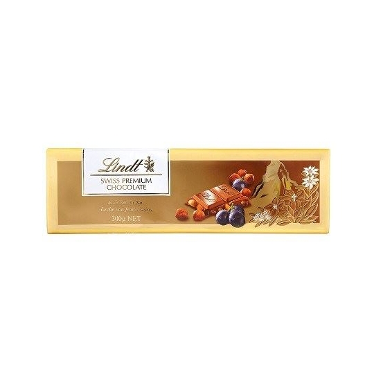 Lindt Premium Chocolate Raisin Hazelnut 300 G