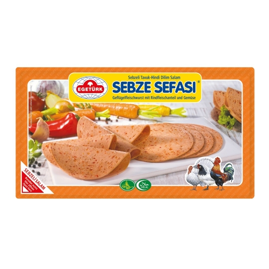 Egetürk Sebze Sefası Sebzeli Tavuk-Hindi Dilim Salam 125g