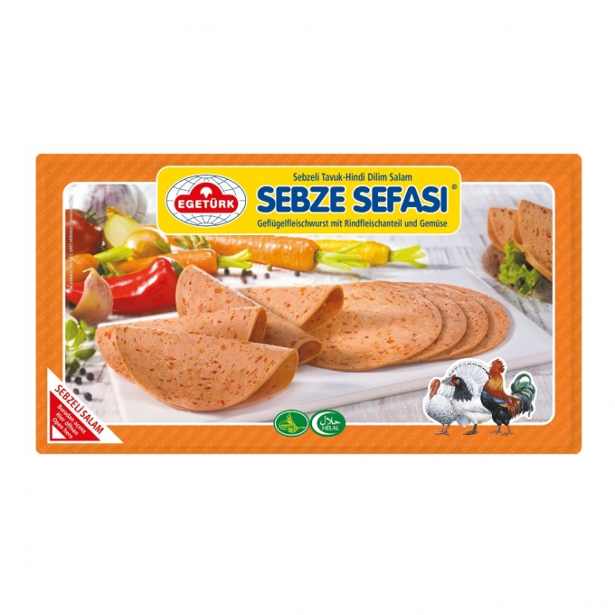 Egetürk Sebze Sefası Sebzeli Tavuk-Hindi Dilim Salam 125g