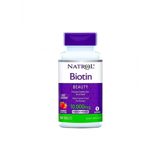 Natrol Biotin Strawberry 10,000 Mcg 60 Tablet