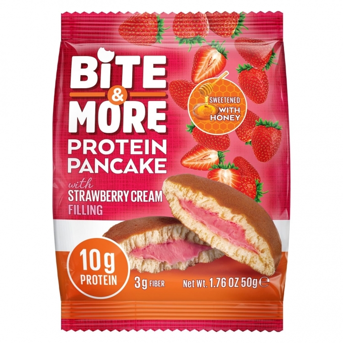 Bite & More Strawberry Cream Filling Protein Pancake 50g