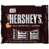 hersheys milk cholata wiht whole almonds 6 ful size 246 gr 