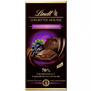 Lindt Edelbitter Mousse Schwarze Johannisbeere Tafel 150g