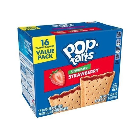 Pop Tarts Unfrosted Strawberry 16'lı Çilekli Tart 