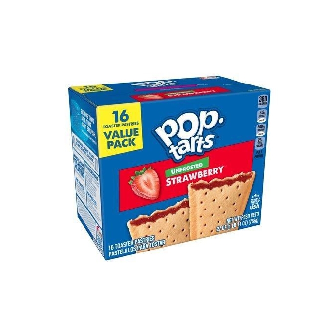 Pop Tarts Unfrosted Strawberry 16'lı Çilekli Tart 