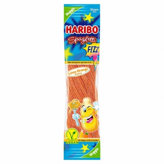 Haribo Spaghetti Fizz Limo Orange Flavour Veggie 200g