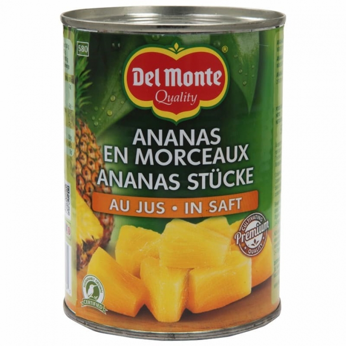 Del Monte Quality Ananas En Morceaux Stücke İn Saft 350g