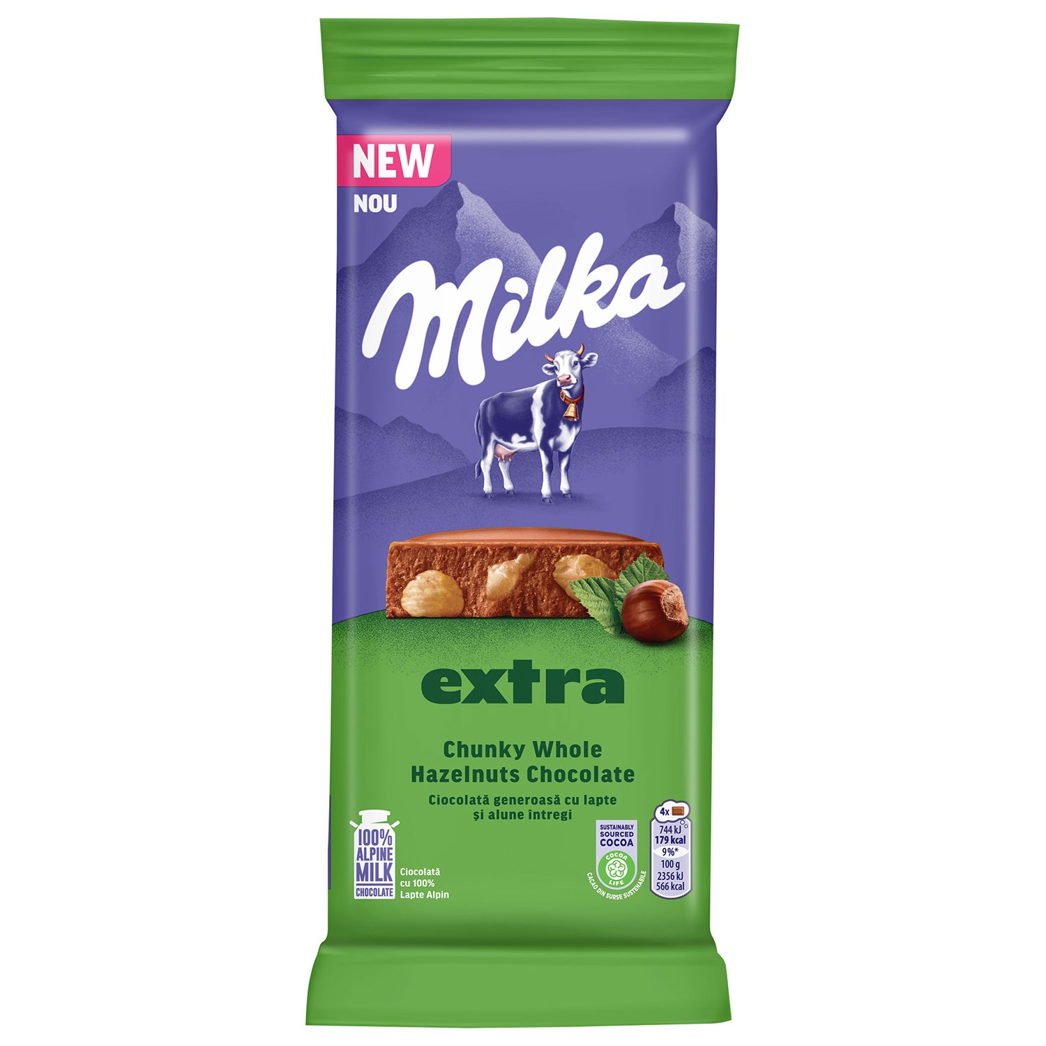 Milka Extra Chunky Whole Hazelnuts Chocolate 190g | Kısmet Şarküteri